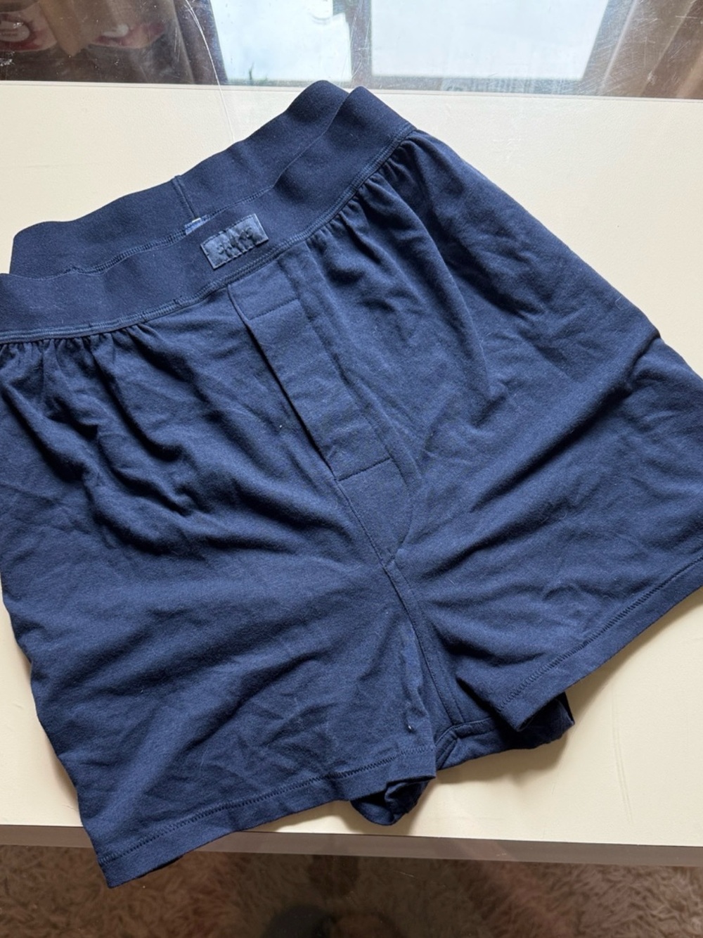 Skims Navy Blue Boyfriend Shorts NWOT
